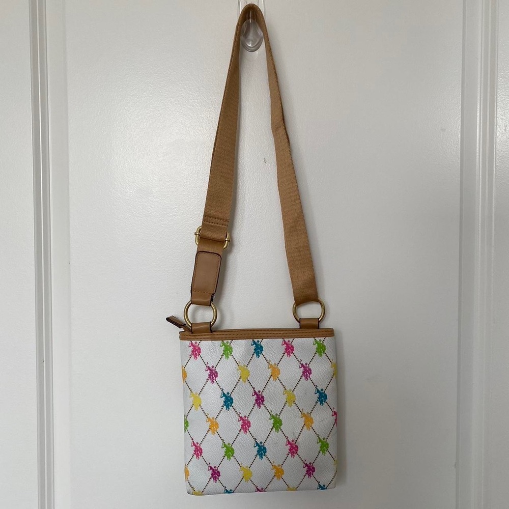 Polo Ralph Lauren multicolor argyle monogram crossbody bag/satchel - Picture 5 of 8